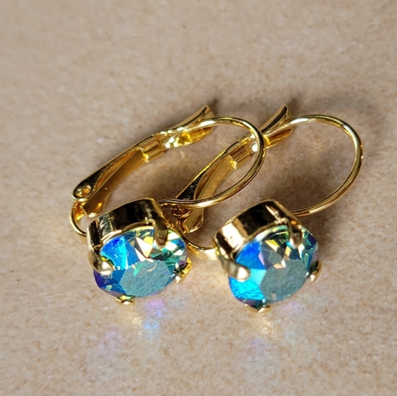 Austrian Crystal Earrings in Gold - Picture 8 of 14